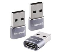 Intenso Lot de 3 adaptateurs USB-C vers USB-A (C480A) 480 Mbit/s Haute Vitesse USB 2.0 OTG en Aluminium Gris