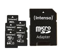 Intenso Cartes mémoire microSDXC Lot de 5 64 Go Classe 10 UHS-I avec adaptateur SD Noir