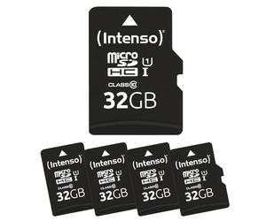 Intenso Lot de 5 Cartes microSD 32 Go de qualité supérieure - Micro SDHC - pour Smartphones, tablettes et appareils Photo - Étanche - Résistant aux Chutes - Résistant aux Rayons X - Résistant à la