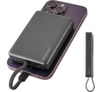 Intenso MC10000 Batterie Externe avec Dos magnétique et câble USB-C intégré, 10 000 mAh, Charge Ultra Rapide avec PD 3.0 (PPS), 20 W, statut de Charge LED, testé en Allemagne, Gris