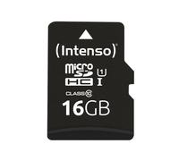 Intenso MicroSD 16GB UHS-I Classe 10 (U1) 3424470 - Résistance Chocs/Température/Eau/Rayons X avec adaptateur SD - 15x11x1mm