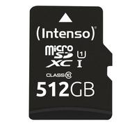 Intenso 512 Go Premium Carte Mémoire microSD avec Adaptateur SD, Classe 10 UHS-I, Vitesse de Lecture maximale de 45 Mo/s de ARCANITE 3423493 Noir