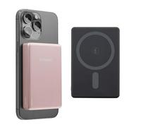 Intenso MW10000 Batterie Externe magnétique 10 000 mAh - Compatible MagSafe, Charge sans Fil 15 W, USB-C PD 20 W, pour iPhone et Android - Testé en Allemagne - Rosé