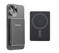 Intenso MW5000 Batterie Externe magnétique 5000 mAh - Compatible MagSafe - Charge sans Fil 15 W, USB-C PD 20 W, Plate et compacte - Testé en Allemagne - Gris