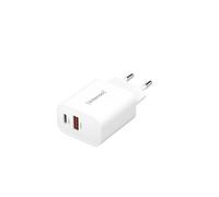 Intenso POWER ADAPTER 7803012 : Secteur USB-A + USB-C 30W, 100-240V, Charge Rapide, Type C (Europlug), Sorties 5V/9V/12V/15V/20V, Blanc, Certifié CE/UKCA