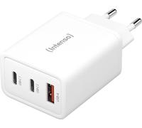 Intenso Power Adapter W65ACC, adaptateur secteur USB avec 1 port USB-A et 2 ports USB-C, technologie GaN économe en énergie et 65 watts, blanc