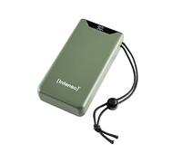 Intenso Powerbank 7332057 20000mAh LiPo Vert, Écran LCD, USB-A & USB-C (PD, Quick Charge 3.0), 20W, Compatible Universel, Certifié CE/UKCA