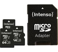 Intenso Premium 3er Pack (3 x 64 GB) Carte microSDXC 64 GB Class 10 UHS-I avec adaptateur SD