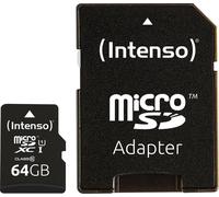 Intenso Premium - Carte mémoire flash (adaptateur microSDXC vers SD inclus) - 64 Go - UHS Class 1 / Class10 - microSDXC UHS-I
