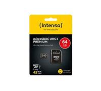 Intenso Premium - Carte mémoire flash (adaptateur microSDXC vers SD inclus(e)) - 64 Go - UHS Class 1 / Class10 - microSDXC UHS-I