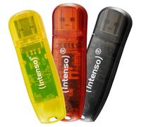 Intenso Rainbow 3x32GB Yellow/Red/Black lecteur USB flash USB Type-A 2.0 Transparent