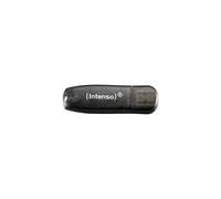 Intenso Rainbow Line 16 Go USB 2.0 Type-A Noir : 28 Mo/s lecture, 6.5 Mo/s écriture, compatible Windows/macOS, format casquette, 65x19x9 mm, 6g