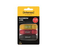 Intenso Rainbow Line - Clé USB - 32 Go - USB 2.0 - noir, jaune, rouge (pack de 3)