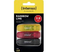 Intenso Rainbow Line Clé USB au détail 8 GB noir, rouge, jaune 3502463 USB 2.0