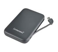 Intenso S10000 Powerbank avec câble USB-C intégré, 10 000 mAh, Charge Ultra Rapide avec PD 3.0 (PPS), 20 W, état de Charge en pourcentage, testé en Allemagne, Gris