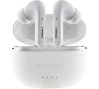 Intenso Oreillette Bluetooth T302A – Réduction de bruit, Affichage batterie, Commande tactile – Blanc