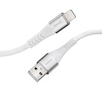 Intenso USB-Cable A315L, Câble de données et de charge USB-A vers Lightning, 12 watts, nylon, 1,5 mètre, blanc