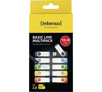 Intenso USB-Stick 10er Pack Basic Line 10 x 8 GB Clé USB 8 GB jaune, vert, bleu, orange, noir 3503561 USB 2.0