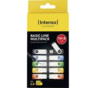 Intenso USB-Stick 10er Pack Basic Line 10 x 8 GB Clé USB 8 GB jaune, vert, bleu, orange, noir 3503561 USB 2.0