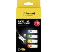 Intenso USB-Stick 5er Pack Basic Line 5 x 32 GB Clé USB 32 GB jaune, vert, bleu, orange, noir 3503585 USB 2.0