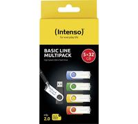 Intenso USB-Stick 5er Pack Basic Line 5 x 32 GB Clé USB 32 GB jaune, vert, bleu, orange, noir 3503585 USB 2.0