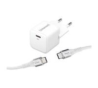 Intenso Chargeur USB W30C – 30W 3A GaN USB-C (câble inclus) PD 3.0, QC4.0, PD/PPS, blanc