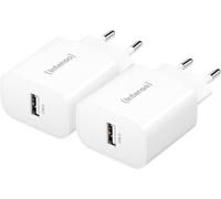 Intenso W5A white double pack Adaptateur USB-C 5 W USB-A blanc pour prise murale