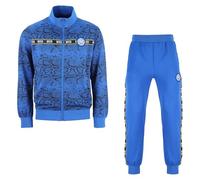 Inter Accueil Combinaison de maison pour enfant et garçon, ensemble sweat à capuche zippé et pantalon noir et bleu avec détails imprimé serpent et logo officiel, 6/7 ans