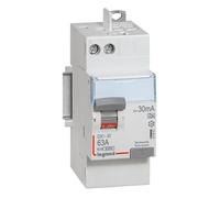 411651 Interrupteur différentiel DX³-ID arrivée haut à vis et départ haut automatique - 2P 230V~ 63A typeA 30mA - 2 modules