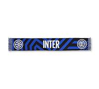 Inter Écharpe nouveau Logo Jaquard, Diverses Colorations, Stade Unisexe, Adultes, Motif bandes Noir/Bleu, Taille unique