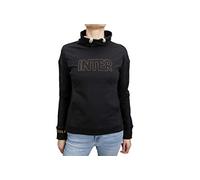 Inter Felpa Donna Con ampio Collo ad imbuto in Cotone Stretch Sweat-Shirt Femme, Noir, S
