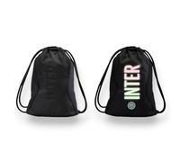 Inter Gymbag modèle réflecteur de luxe, couleur noire, fermeture à étranger, deux cordes fournies, Noir, Taglia unica, Décontracté