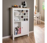 Inter Link Armoire à vin, Bois d'ingénierie, Blanc, 3 Compartiments/1 Porte