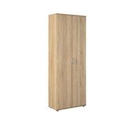 Inter Link - Armoire multi-usages - Armoire à dossiers - Armoire multi-usages - 2 portes - 5 tablettes incluses - Revêtement mélaminé - Chêne Sonoma - 70 x 34 x 189 cm - Gallo