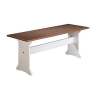 Banc pin massif foncé et blanc Campanou 110 cm Bois foncé G