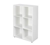 Inter Link - Bibliothèque - Bibliothèque avec 6 compartiments - Étagère sur pied - Étagère cubique - Salon - Bureau - Chambre à coucher - Dimensions en cm P : 33 x L : 70,2 x H : 110 - Nuoro 6 - Blanc