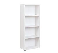 Inter Link - Bibliothèque - Etagère - 4 niches - Etagère réglable en hauteur - Pour Bureau - Salon - Entrée - Arco 3 - Dimensions in cm P: 30 x l: 60 x H: 145 Couleur blanc