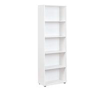 Inter Link - Bibliothèque - Etagère - 5 niches - Etagère réglable en hauteur - Pour Bureau - Salon - Entrée - Arco 4 - Dimensions in cm P: 30 x l: 60 x H: 180 Couleur blanc