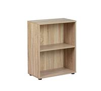 Inter Link - Bibliothèque - Étagère sur pied - 2 compartiments - Étagères réglables en hauteur - Étagère en bois - Salon - Bureau - Parini 1 - Finition chêne, Naturel, 60x30x75
