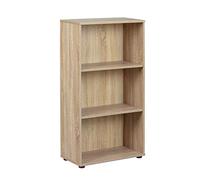 Inter Link - Bibliothèque - Étagère sur pied - 3 compartiments - Étagères réglables en hauteur - Étagère en bois - Salon - Bureau - Parini 2 - Chêne finlandais, Naturel