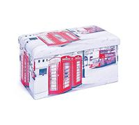 Inter Link Boîte de rangement avec couvercle - Grande - Boîte pliable - lavable - Polyuréthane - Similicuir - Pour vêtements, jouets - Espace de rangement - 76 x 38 x 38 cm - Londres - Setto