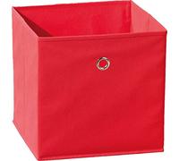 Inter Link – Boîte de rangement pliable Winny 32×32×32 cm en tissu avec trou pour les doigts - Rouge