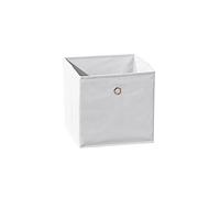 Inter Link - Boîte de rangement pliable - Porte-objets pliable - Boîte pliable en tissu - Boîte de rangement pour séparateu de pièce ou étagère - 32 x 32 x 32 cm - Avec trou pour les doigts - Winny - Blanc