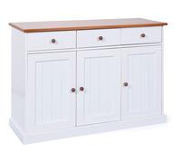 Inter Link Buffet Westerland, 2 ou 3 portes (Avec 3 tiroirs et 3 portes tournantes, blanc, imitation sépia)