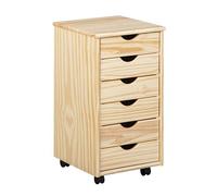 Paris Prix Caisson de Bureau School 6 tiroirs 65 cm Naturel