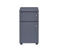 Inter Link - Caisson roulant avec un tiroir et une porte - Caisson de bureau Caisson fixe - Verrouillable - Revêtement Melanim - Dimensions en cm : L 44 x P 52 x H 77 - Couleur Anthracite - File Guard