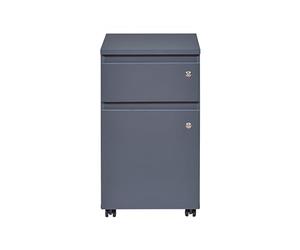 Inter Link - Caisson roulant avec un tiroir et une porte - Caisson de bureau Caisson fixe - Verrouillable - Revêtement Melanim - Dimensions en cm : L 44 x P 52 x H 77 - Couleur Anthracite - File Guard