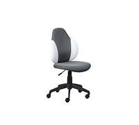 Inter Link - Chaise de bureau - Chaise de bureau enfant - Chaise pivotante enfant - Housse Mesh - Gris foncé et blanc - Jessi