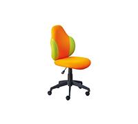 Inter Link - Chaise de bureau - Chaise de bureau enfant - Revêtement Mesh - Orange et Vert - Jessi