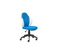 Inter Link - Chaise de bureau - Chaise de bureau pour enfants - Chaise pivotante pour enfants - Revêtement Mesh - Bleu et Blanc - Jessi